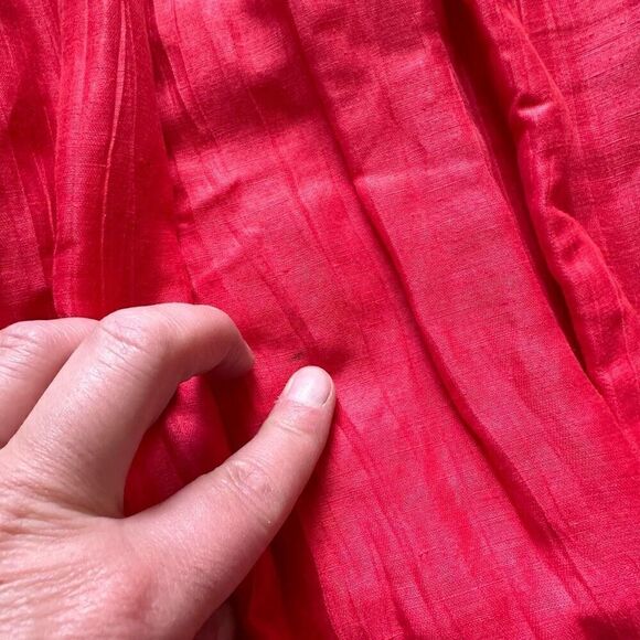 Catherines Maggie Barnes Women's Linen Blend Open Front Jacket Red Pink Size 5X - Picture 5 of 10